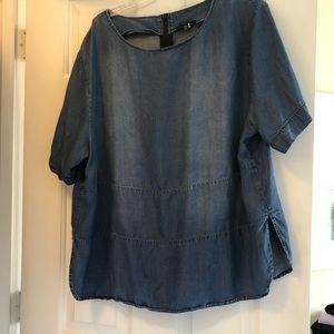 Lane Bryant denim shirt with back zip size 22